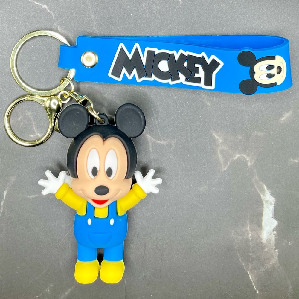 Disney Mickey Mouse Bell Charm Wrist Strap Lobster Clasp Keychain Bag Charm